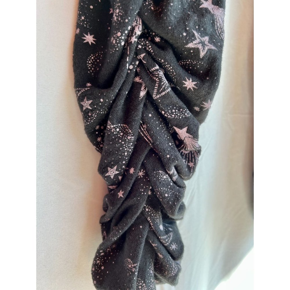 Chaser Black Mystical Star Print Bliss Knit Shirred Jogger Pants Black Purple S - Picture 11 of 13
